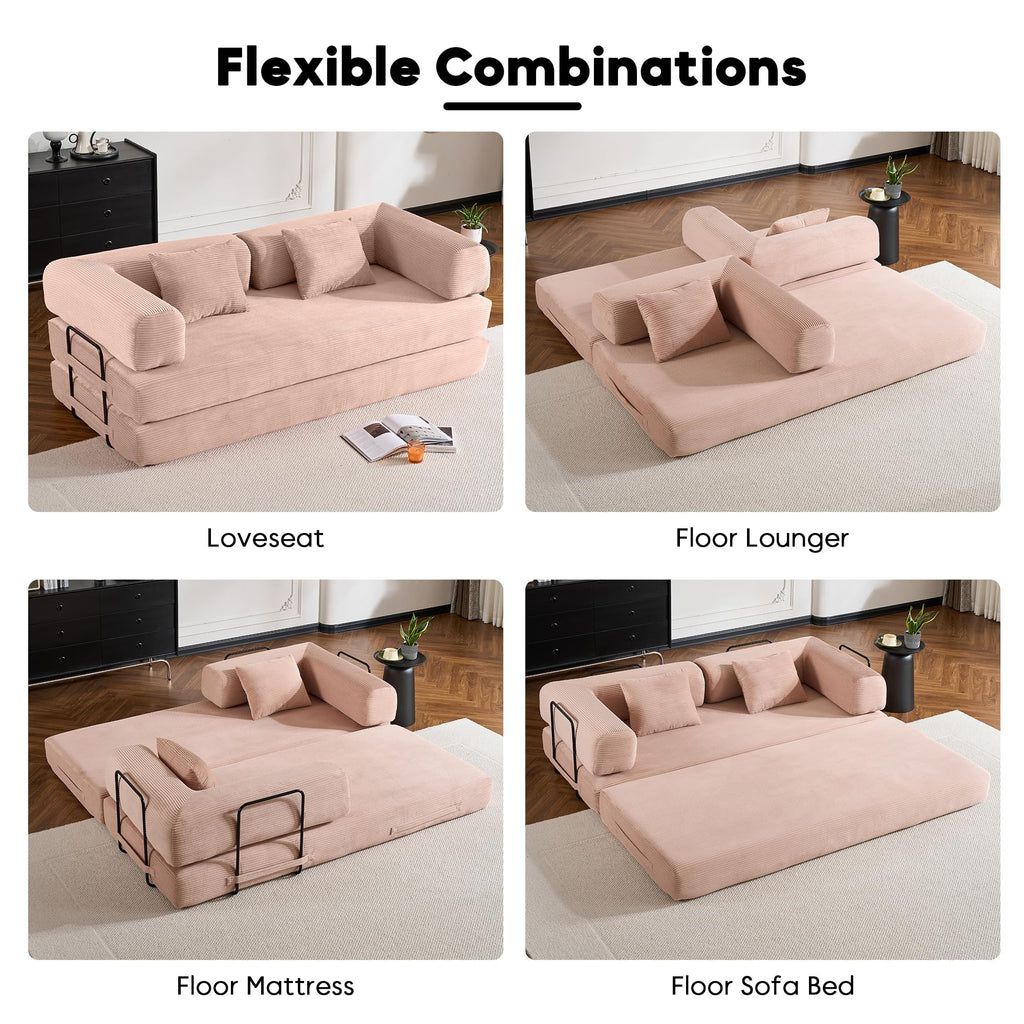 Pink Convertible Floor Sofa Bed J381596