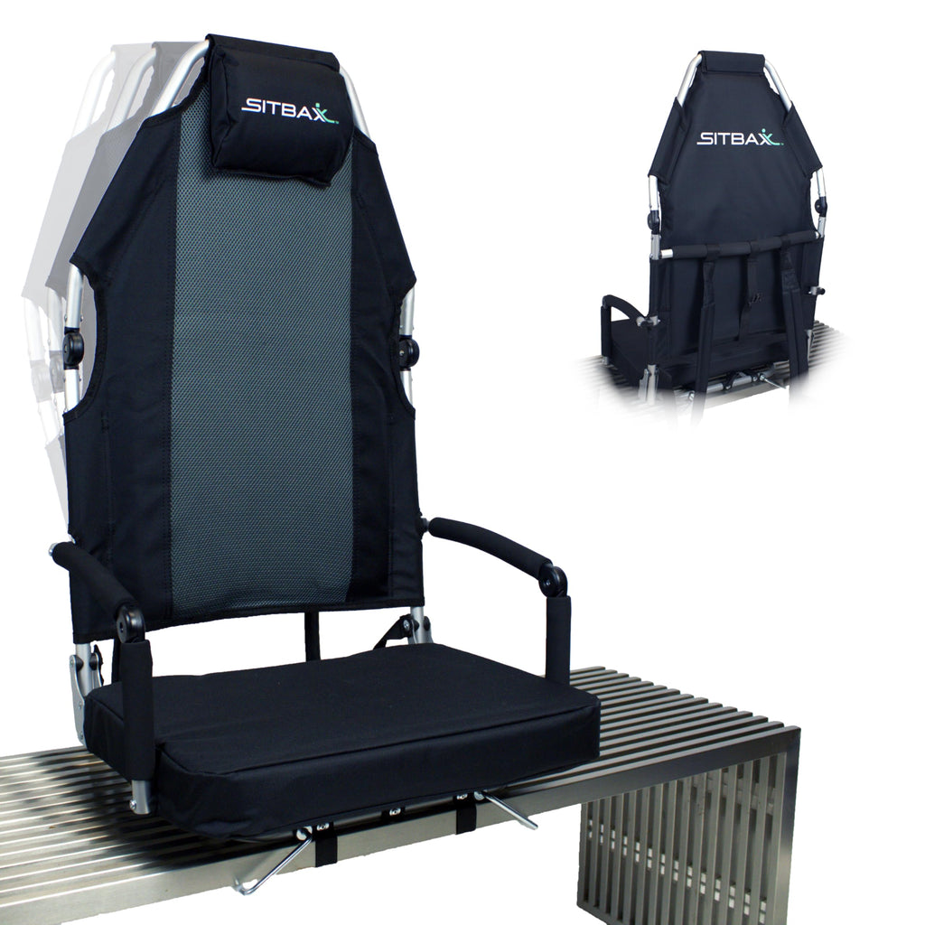 Padded Reclining Stadium Chair with Backpack Straps D4608