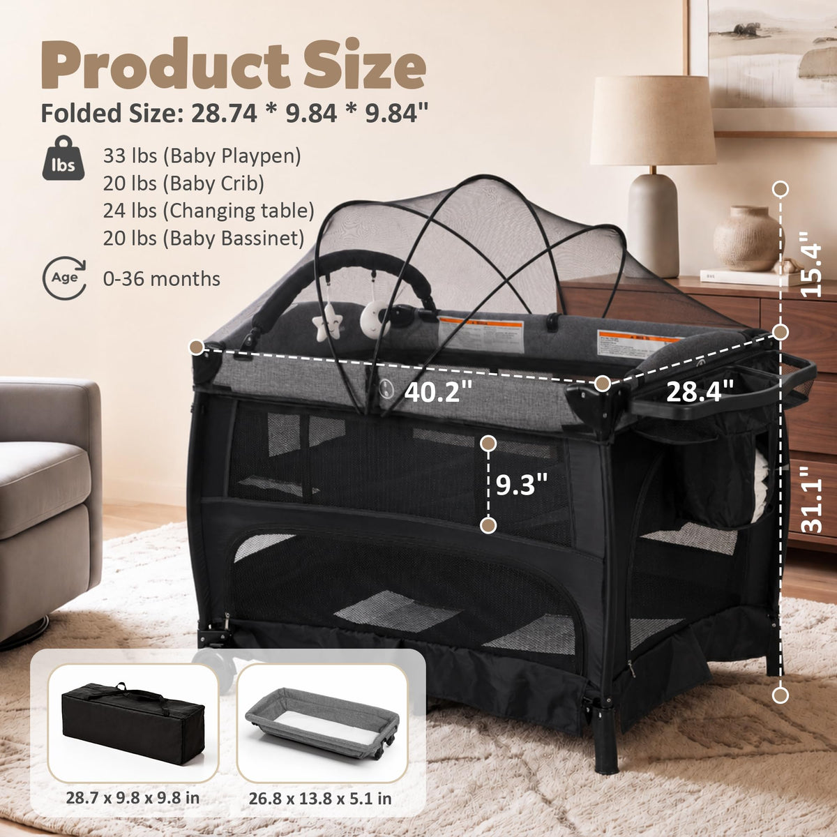 Baby Pack and Play with Bassinet J49548
