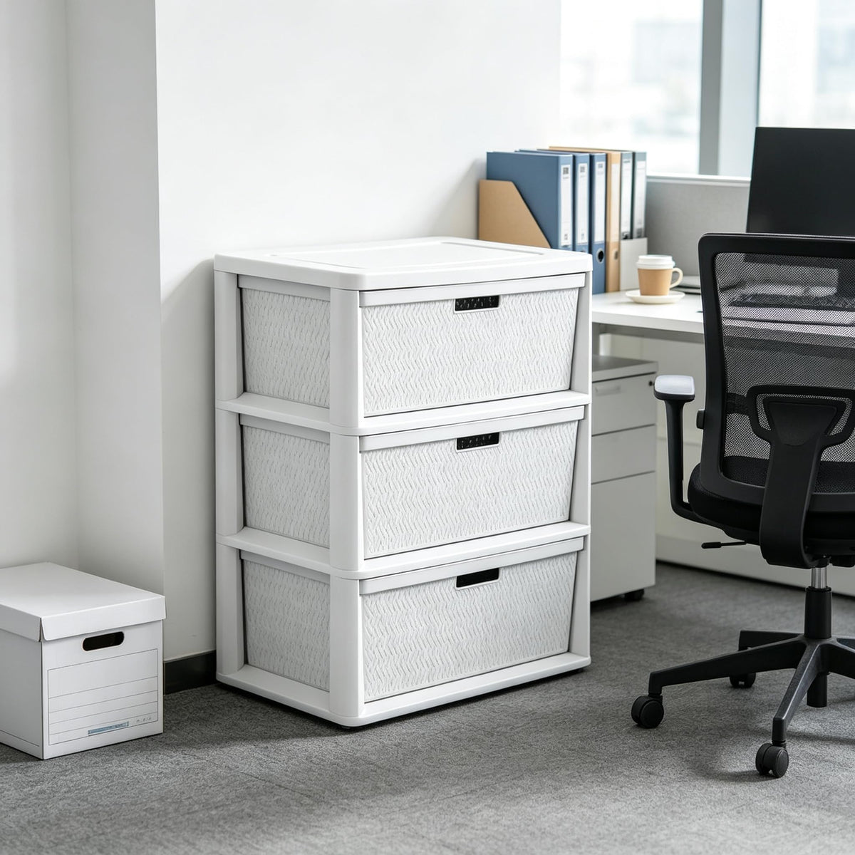White 3 Drawer Storage Tower Y5014
