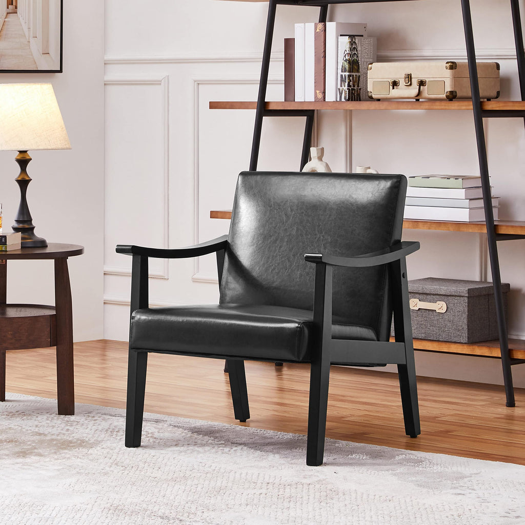 Black Faux Leather Accent Chairs J972120