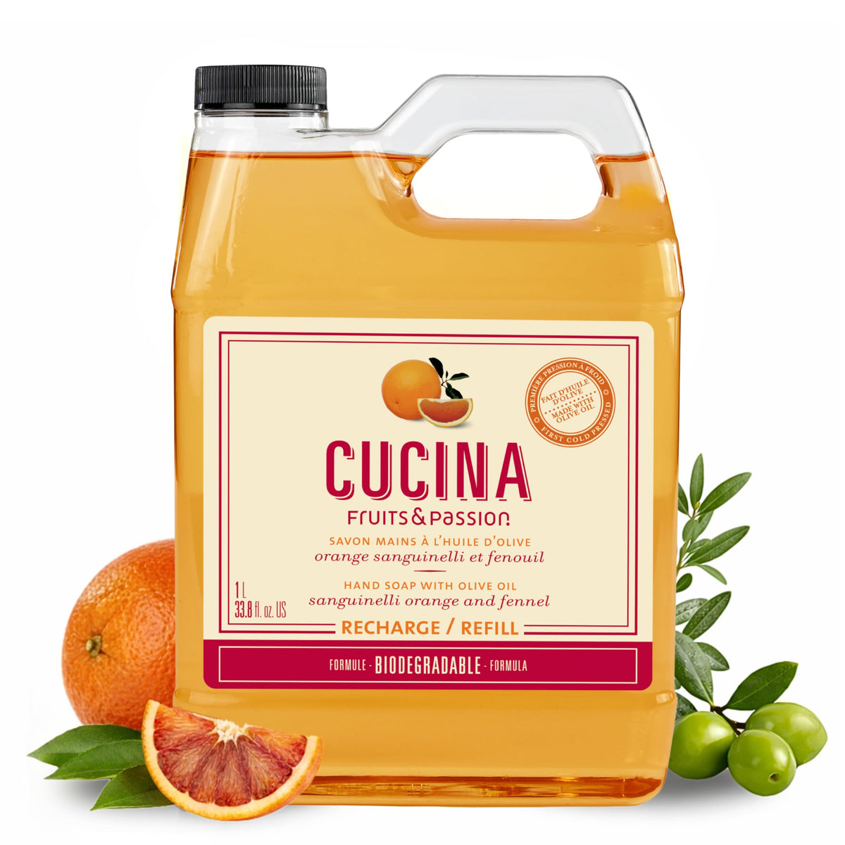 Liquid Hand Soap Refill, Orange & Fennel, 1 L Z1803