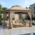11'x11' Waterproof UV Protection Pop Up Gazebo with Mosquito Netting T83738
