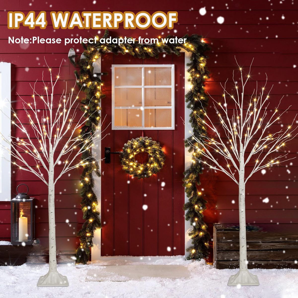 2 Pack 4FT Lighted Birch Trees J70868