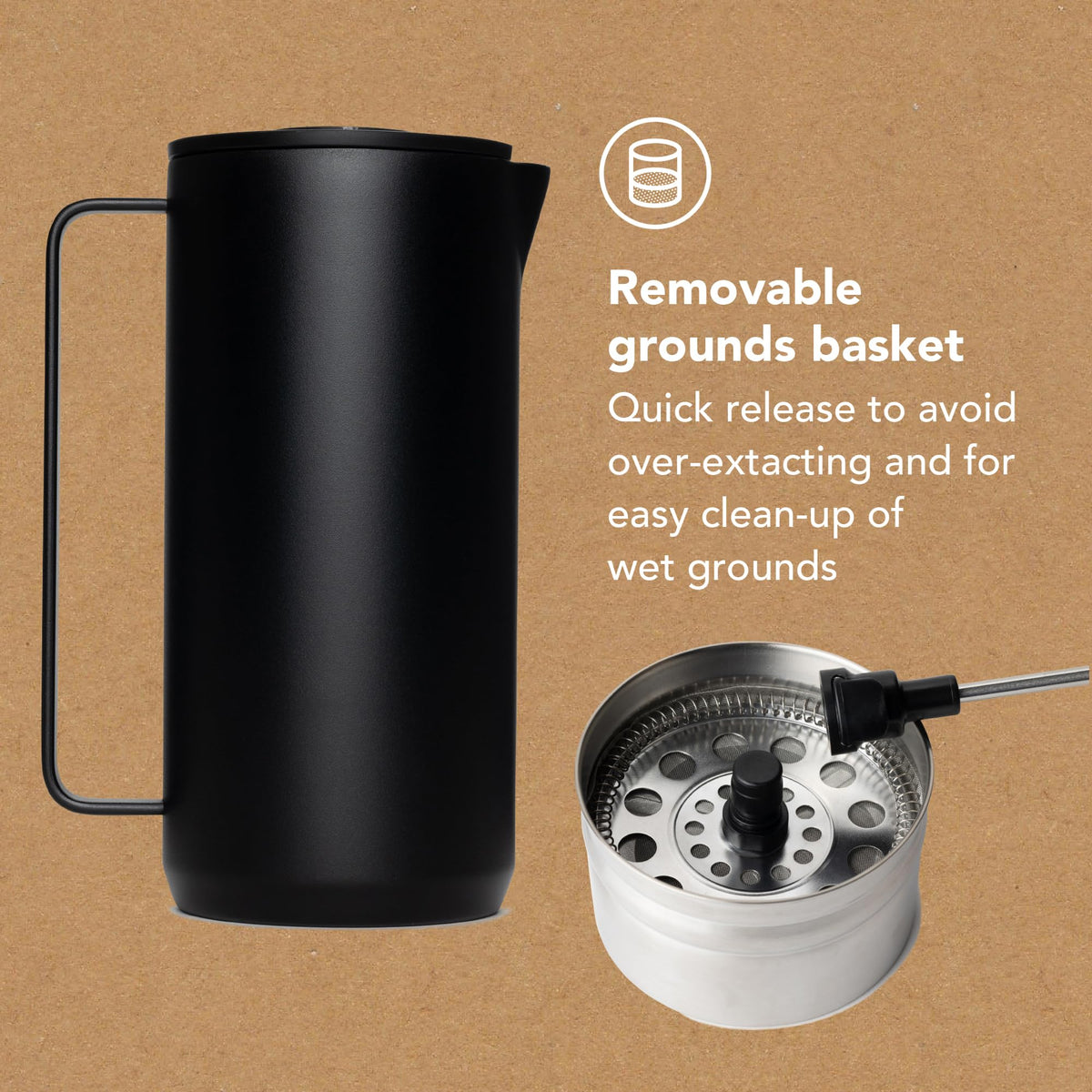 33oz Insulated French Press Coffee Maker E6207