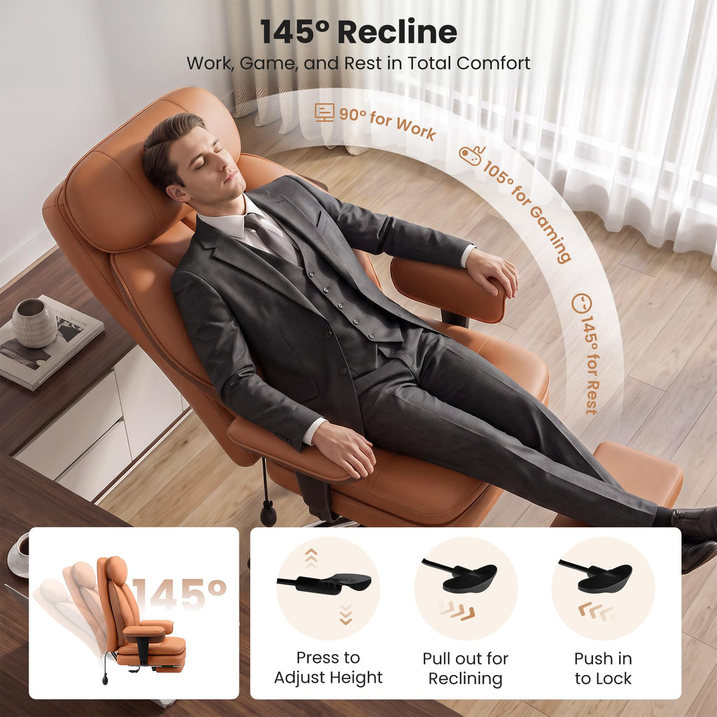 Big and Tall Office Chair with Inflatable Lumbar Support A2352
