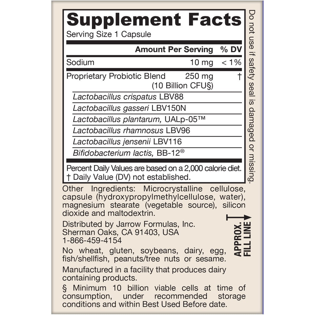 30 Capsules 10 Billion CFU Probiotics Y6688