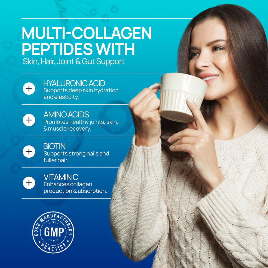 Multi Collagen Peptides Powder Unflavored Sugar Free 1.1 lb U4591