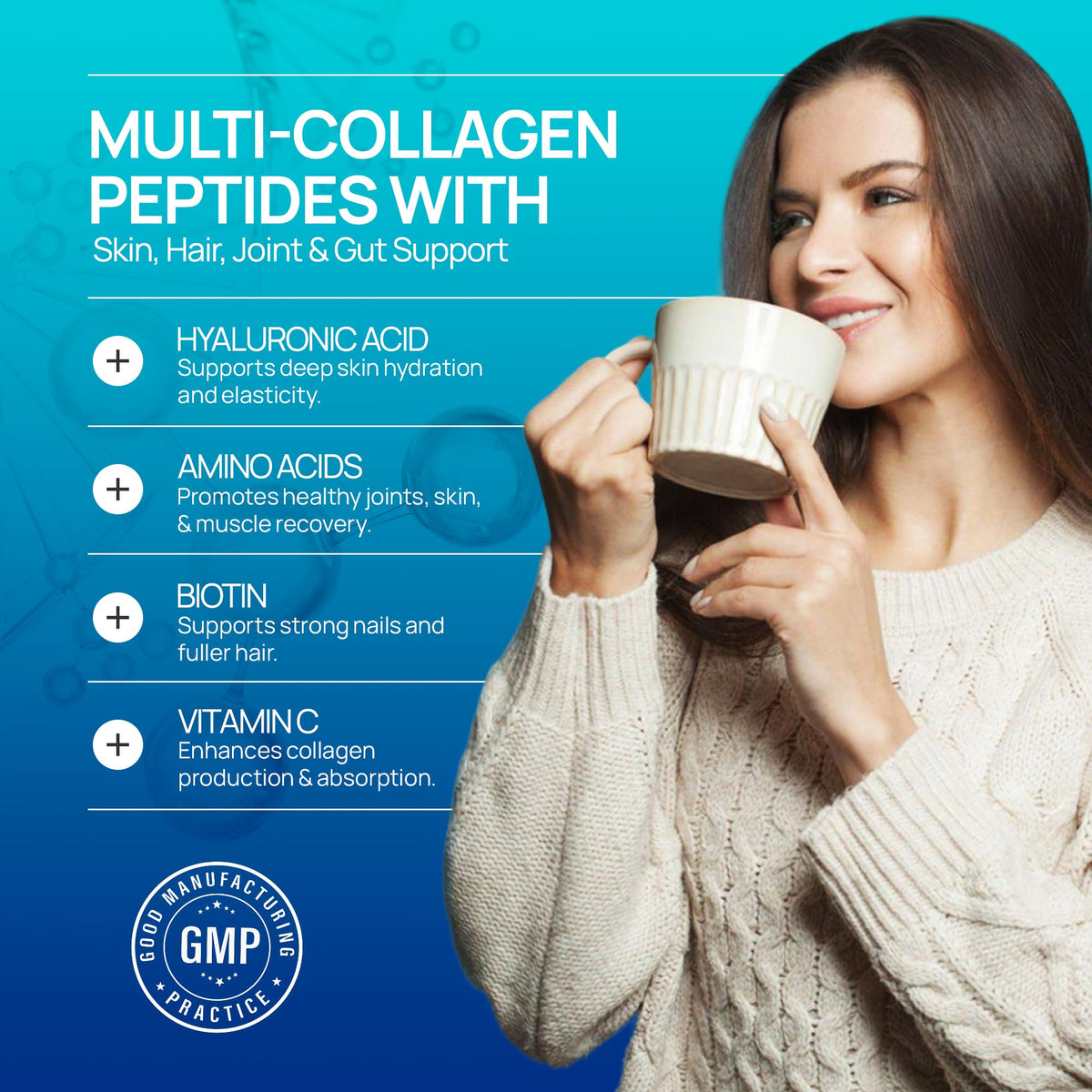 Multi Collagen Peptides Powder Unflavored Sugar Free 1.1 lb U4591