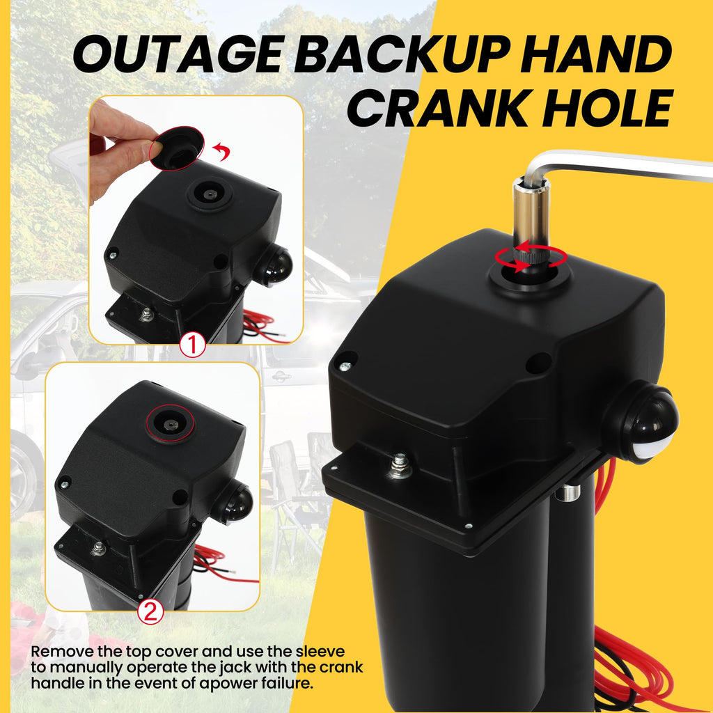 12V 3500lb Electric Tongue Jack with Drop Foot & LED Light S52426