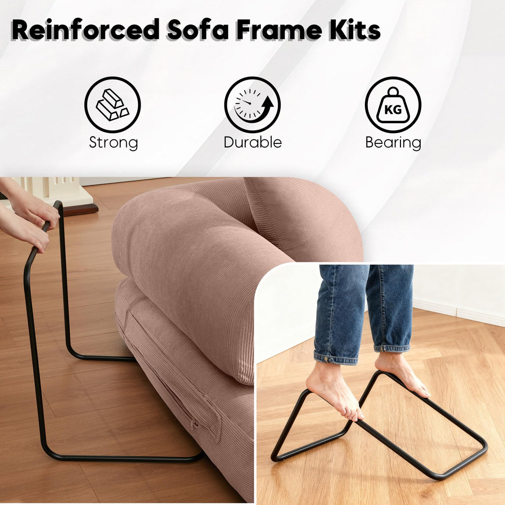 Pink Convertible Floor Sofa Bed J381596