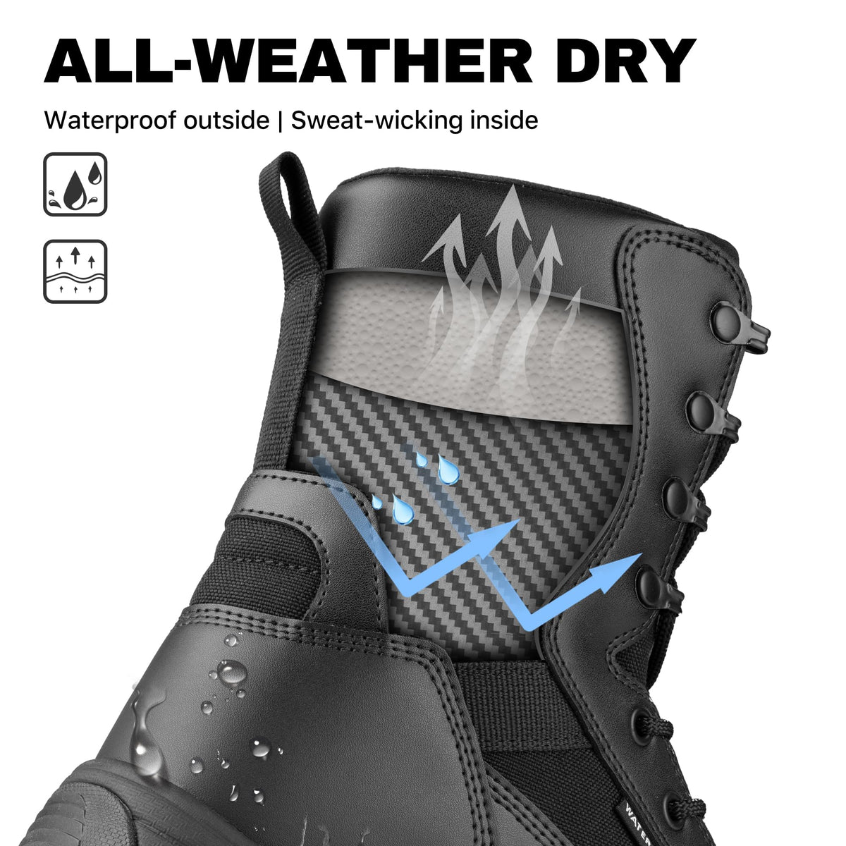 Waterproof Side Zip 8" Tactical Boot C708891