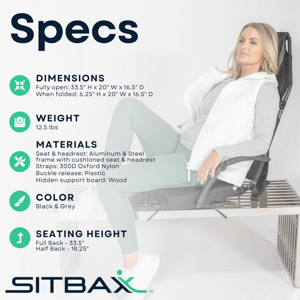 Padded Reclining Stadium Chair with Backpack Straps D4608