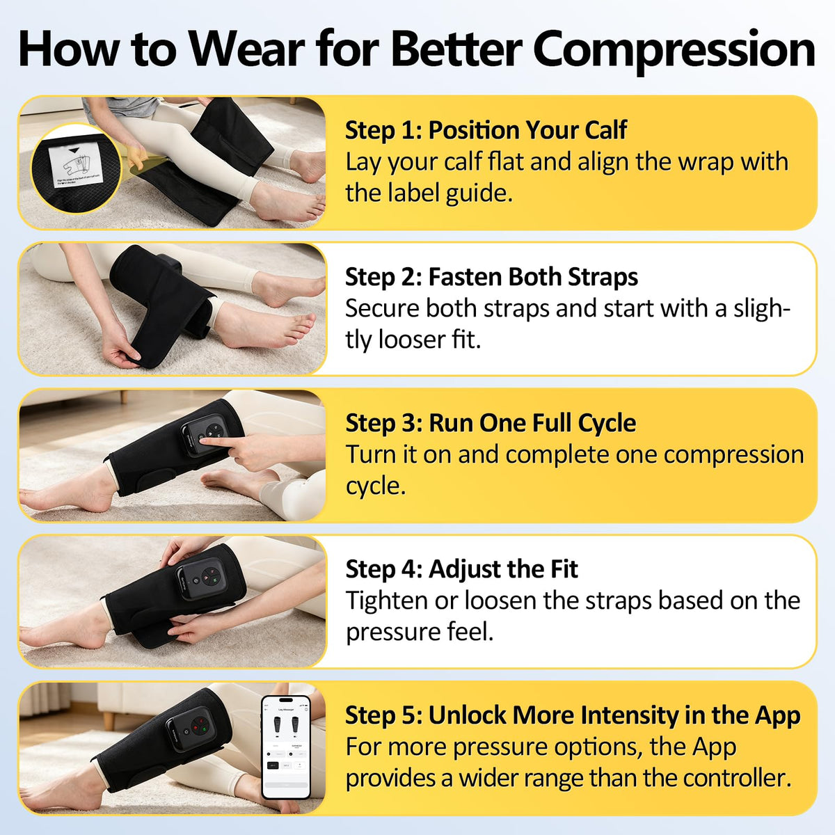 Cordless Air Compression Calf Massager with Heat X947
