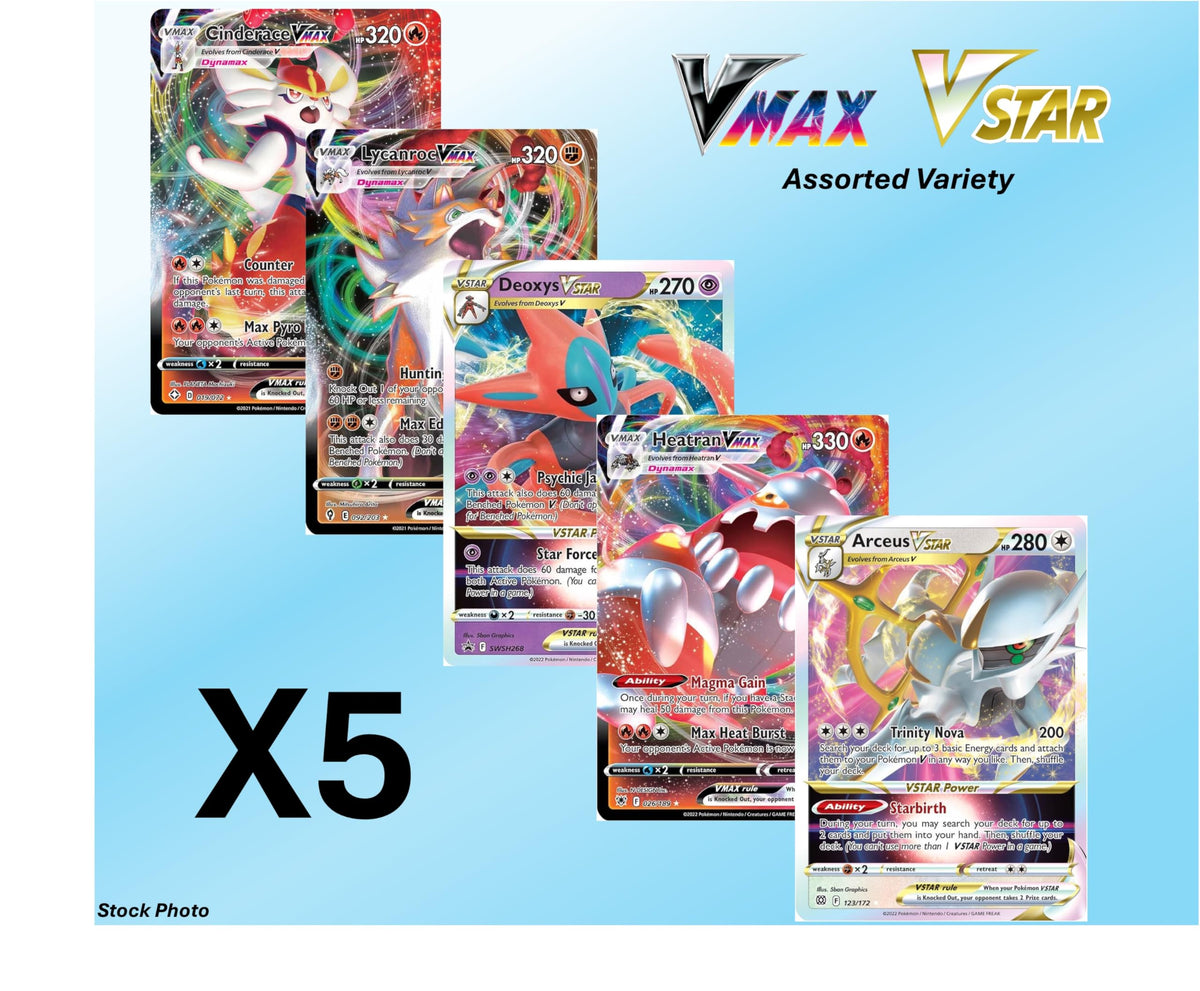 Pokemon 5 VMAX/VSTAR Card Lot E5845
