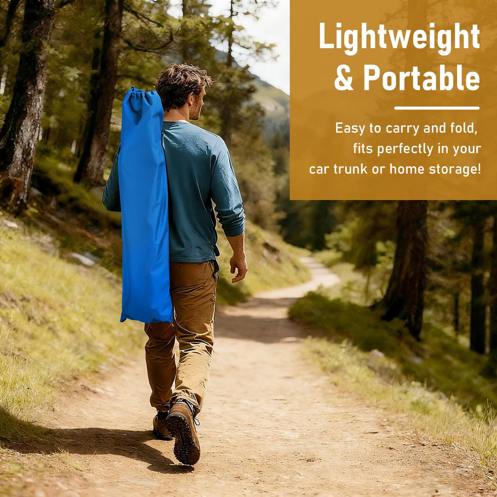 Folding Camping Cot with Carry Bag, Blue Q53037