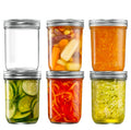 16 oz Wide-Mouth Glass Mason Jars with Airtight Lids, 6 Pack T61067