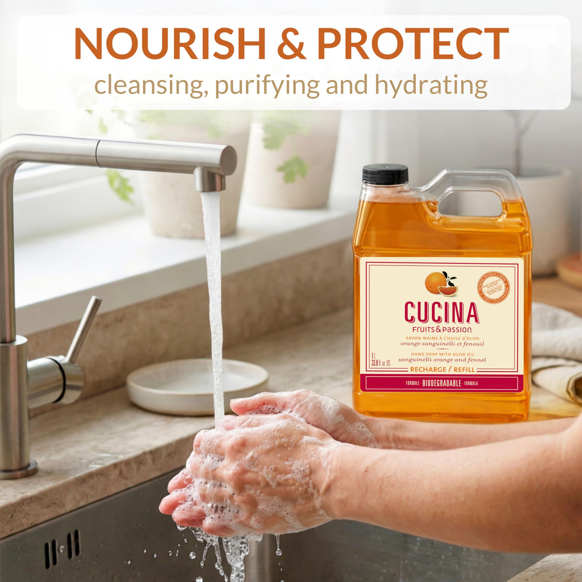 Liquid Hand Soap Refill, Orange & Fennel, 1 L Z1803