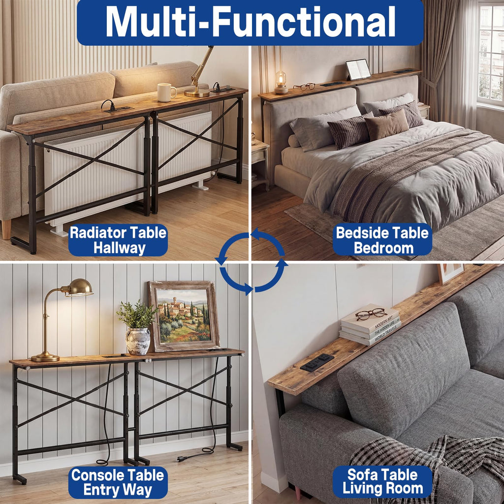 78.8 Inch Narrow Console Table with 2 AC Outlet S8140