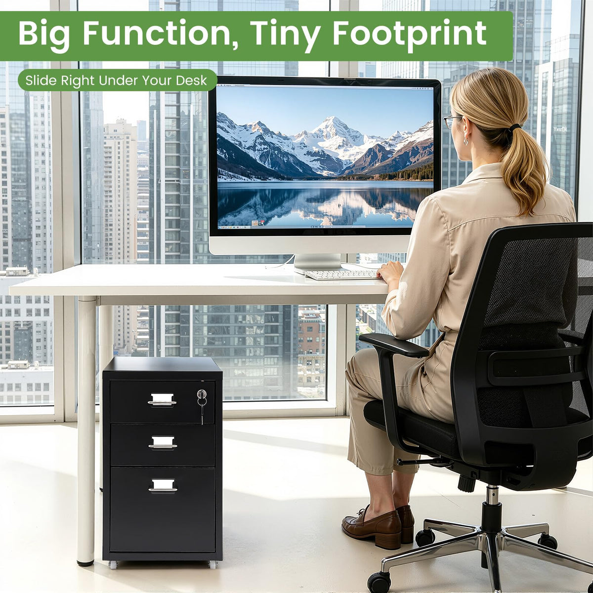 3 Drawer File Cabinet with Lock R554