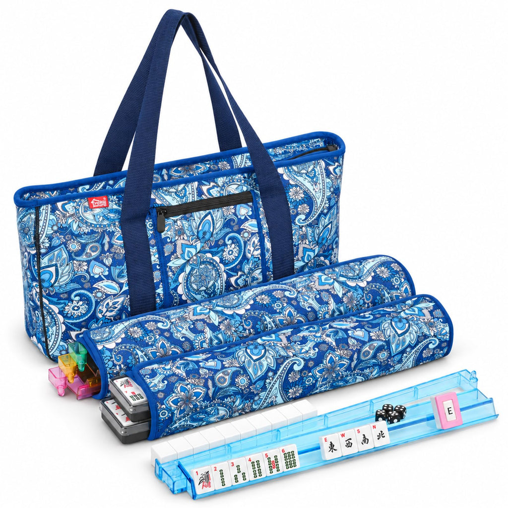 American Mahjong Set with 4 Rack Pushers & Carry Bag R15482