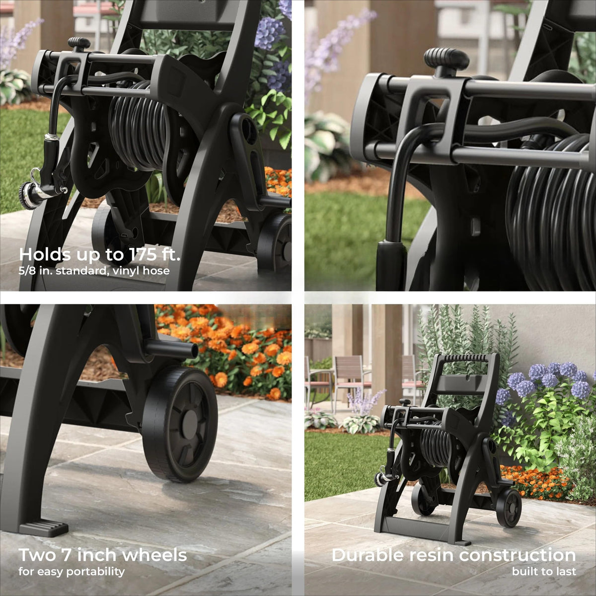 175-inch Wheeled Garden Hose Reel Cart R909