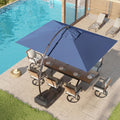 9x12 FT Navy Blue Cantilever Umbrella with Base & Cover A810372