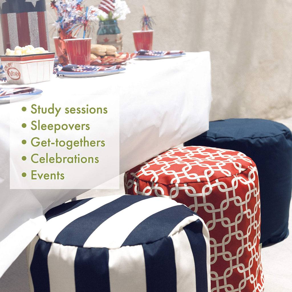 Teal Indoor/Outdoor Bean Bag Ottoman Pouf Y563