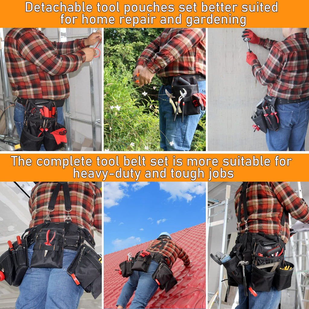 16-Pockets Adjustable Tool Belts with Suspenders U17378