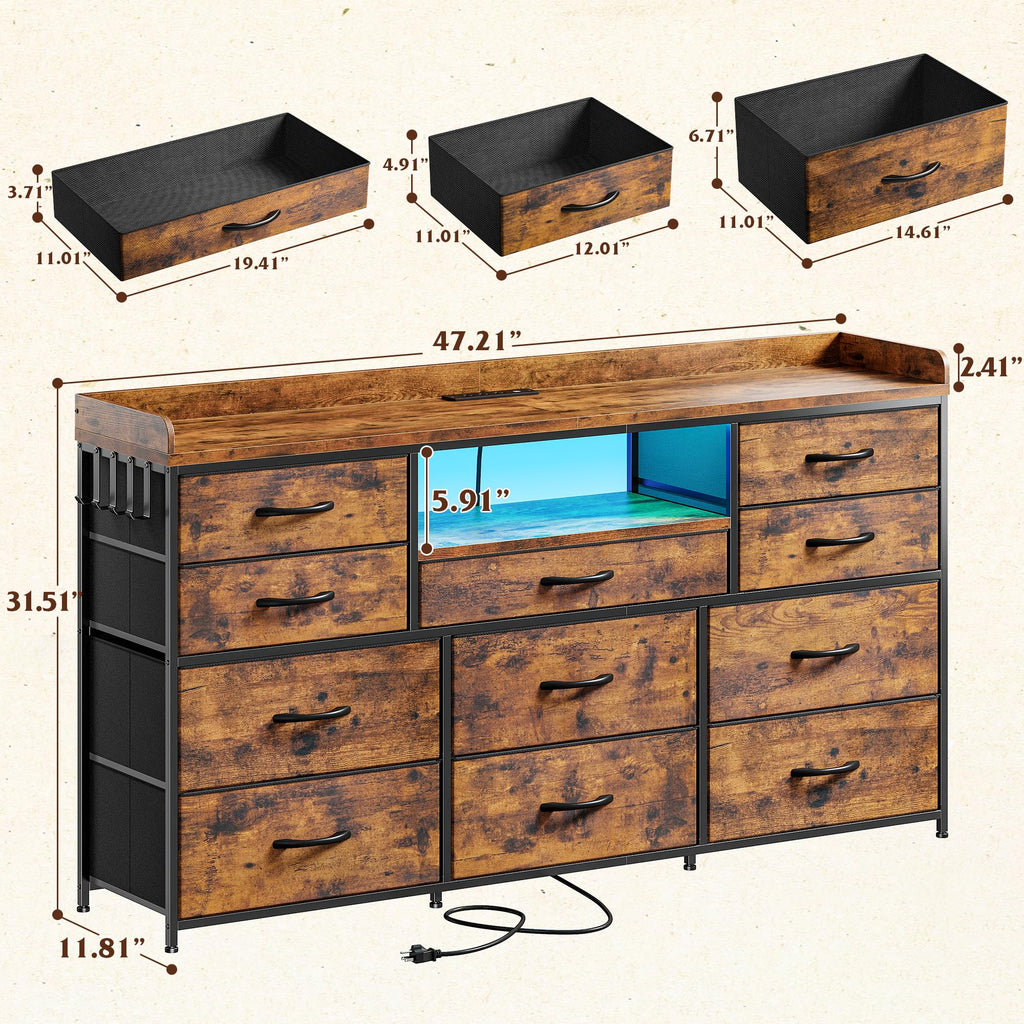 Brown 11 Drawer Dresser K558