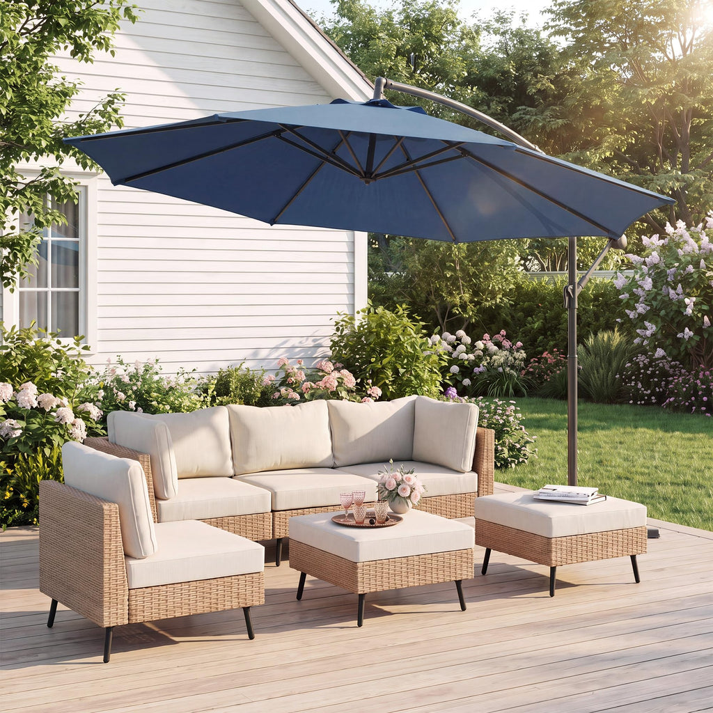 10ft Navy Blue Offset Cantilever Patio Umbrella Z5259