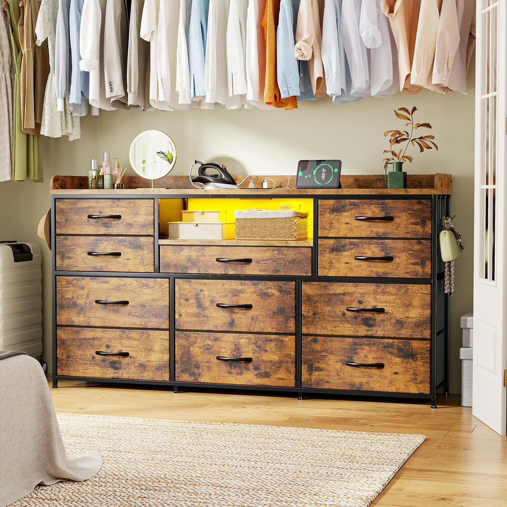 Brown 11 Drawer Dresser K558