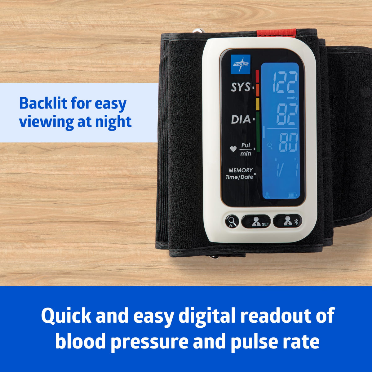 Bluetooth Blood Pressure Monitor with Upper Arm Cuff and Carrying Case K858471