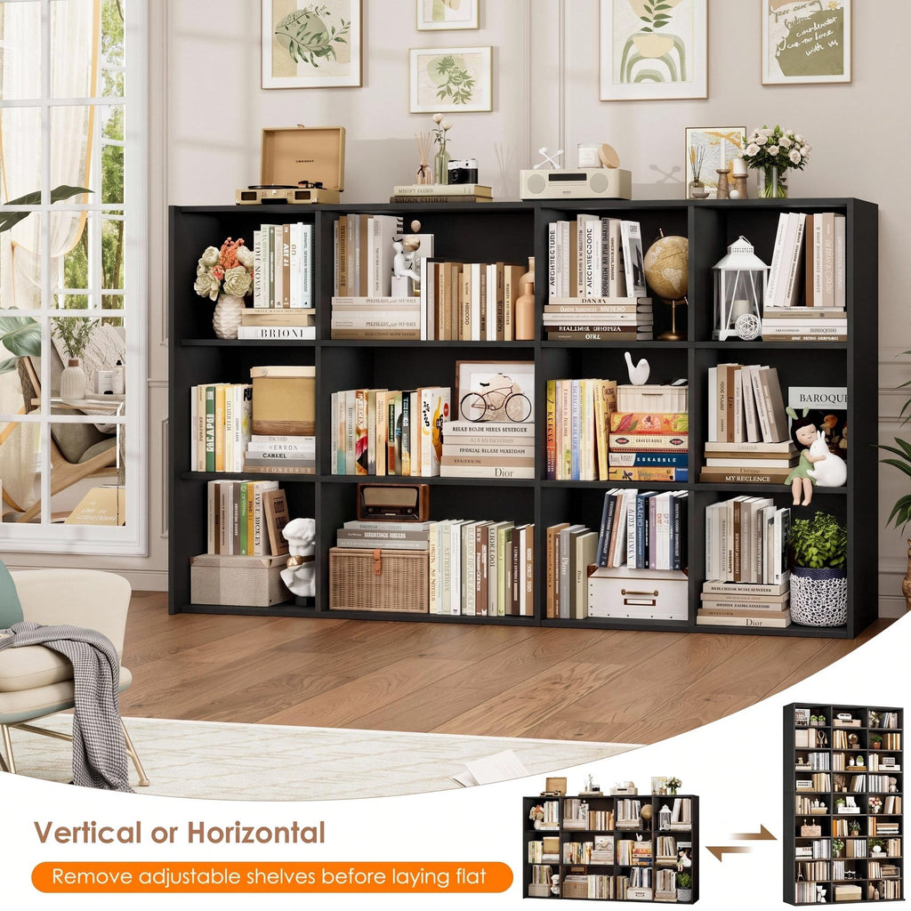 75'' H Black 27 Cube Bookshelf Z539276