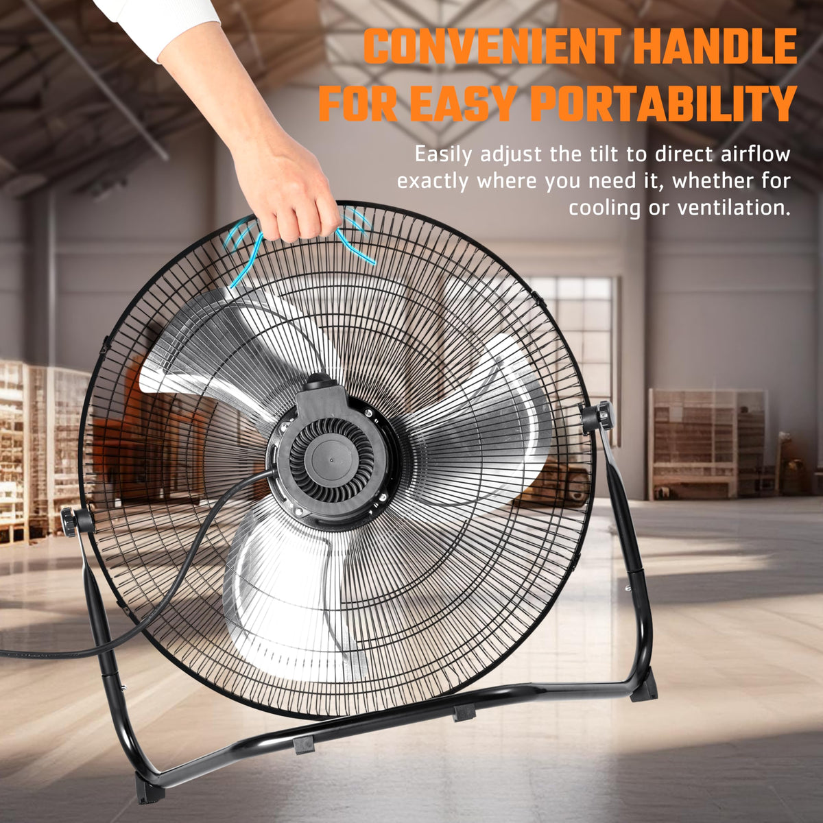 20 Inch Metal Industrial Floor Fan 4650 CFM 3-speed S498910