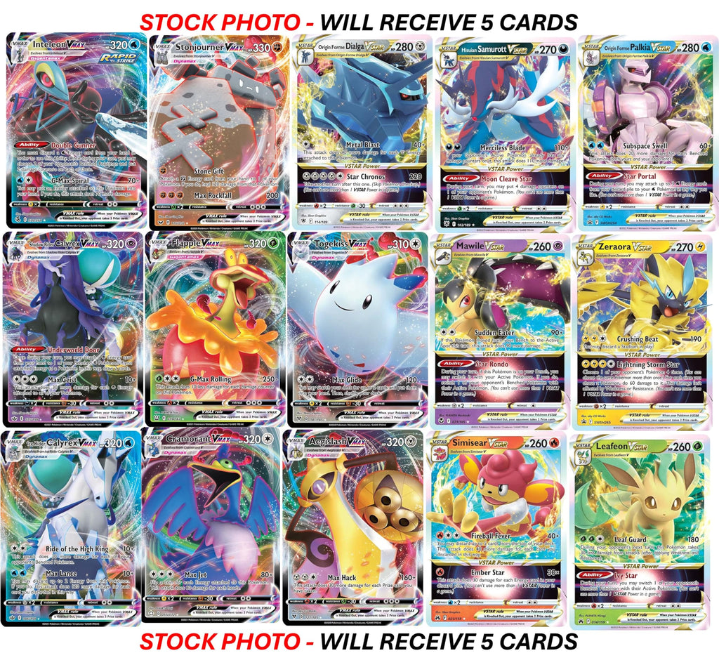 Pokemon 5 VMAX/VSTAR Card Lot E5845
