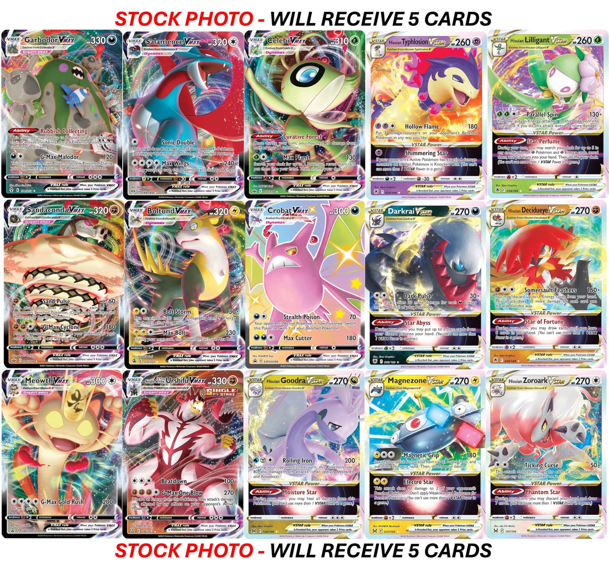 Pokemon 5 VMAX/VSTAR Card Lot E5845