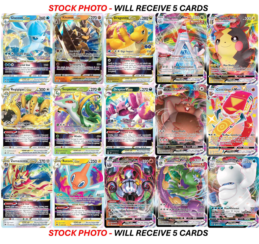 Pokemon 5 VMAX/VSTAR Card Lot E5845